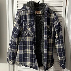 Faux fur lined hooded Shirt jacket